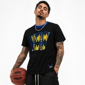 Two Hype Golden State Warriors NBA Lab Black Graphic T-Shirt Mens Medium